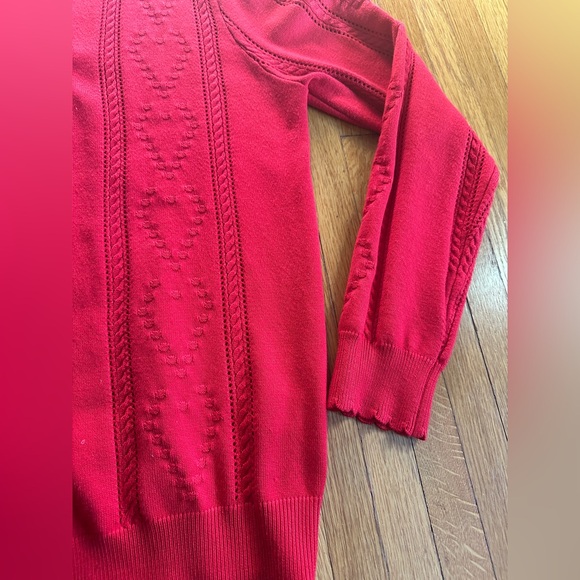 Kancy Kole Cardinal Red Heart Cardigan with Scalloped Edges, Size L - Picture 4 of 8